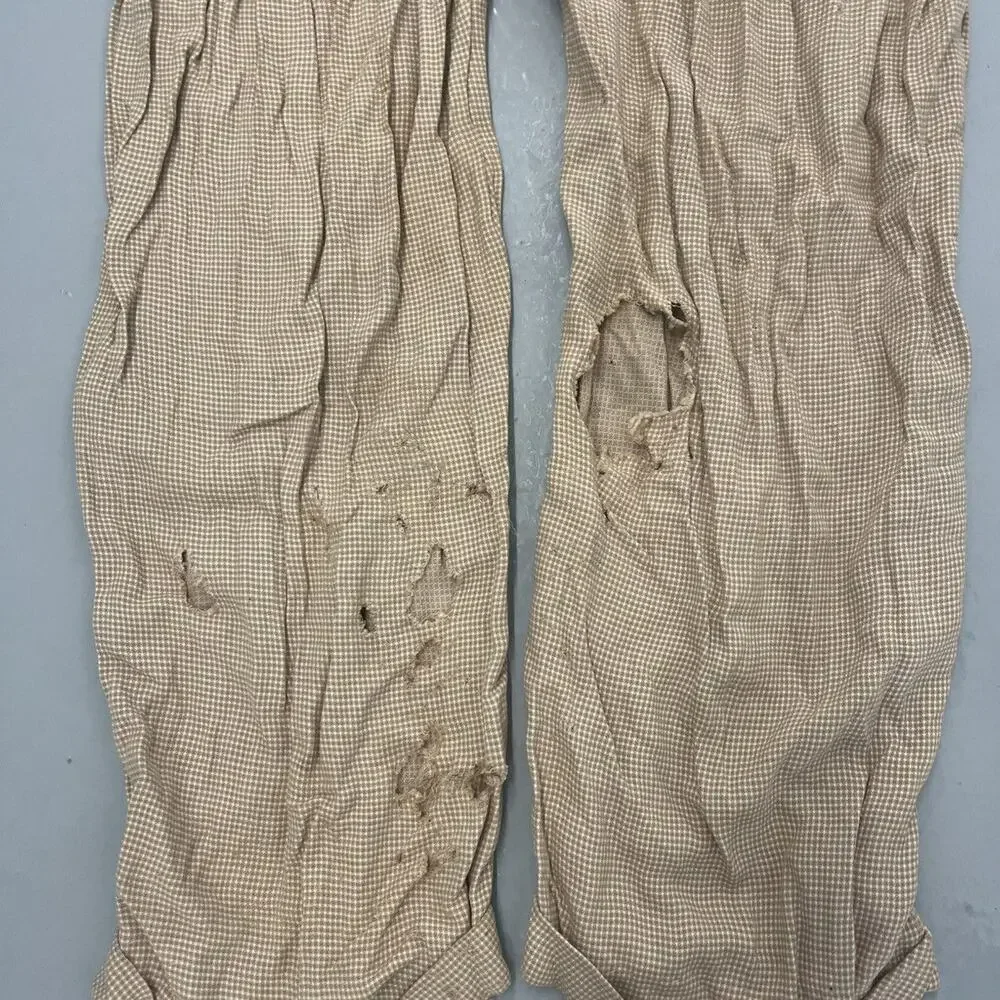 Vintage 40s Glen-More Beige Pattern Rayon Pants 29x29